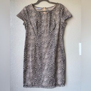 Robbie Bee leopard Print with fringe mini dress